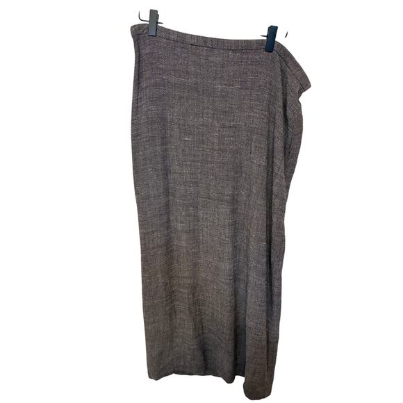 Eileen Fisher Linen Chocolate Minimalist Organic 2 Piece Midi Set Boxy Lagenlook - Picture 6 of 7